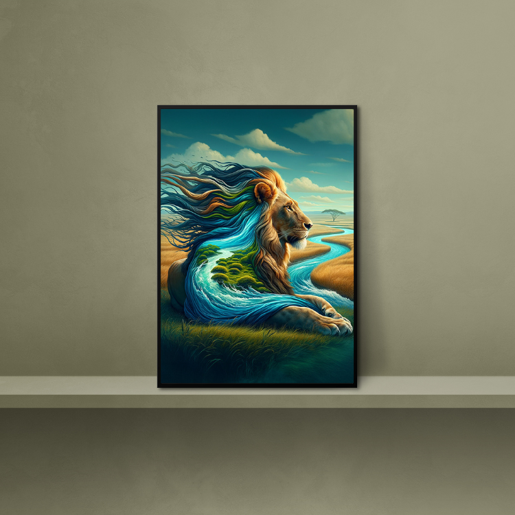 Plakat Lew W Naturze Kompozycja2