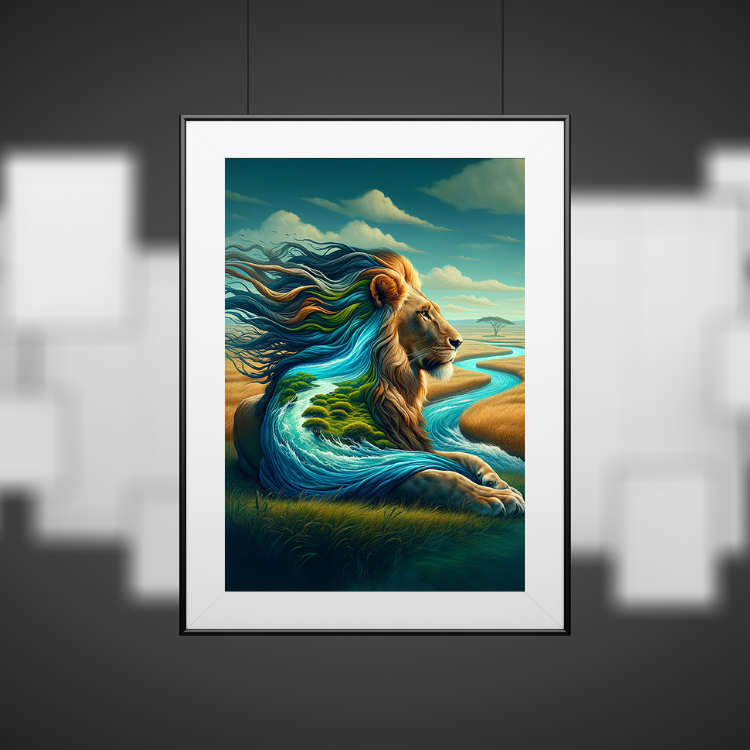 Plakat Lew W Naturze Kompozycja4