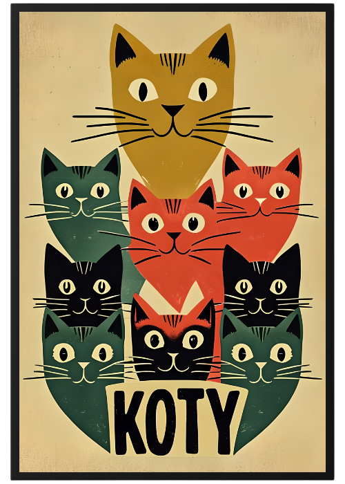 Plakat Piramida Kotów Kompozycja1