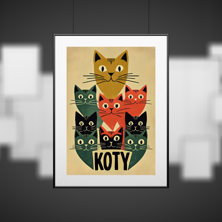 Plakat Piramida Kotów Kompozycja2