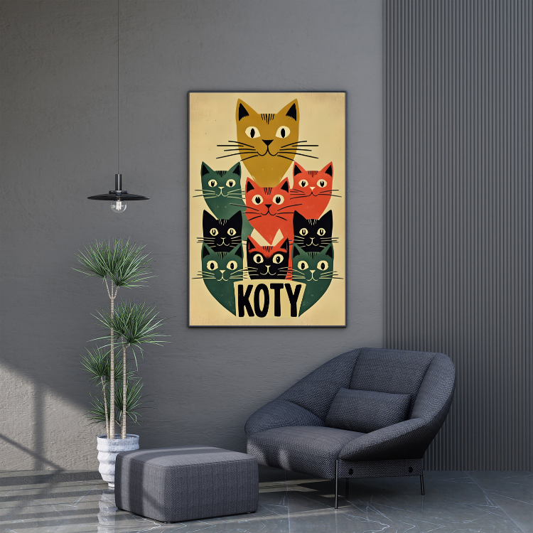 Plakat Piramida Kotów Kompozycja4