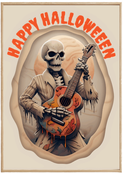Plakat Szkielet Z Gitarą