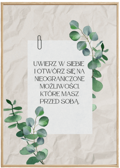 Plakat Uwierz W Siebie