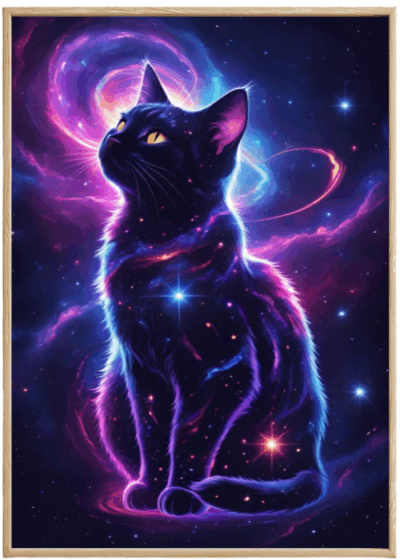 Plakat Gwiezdny Czarny Kot