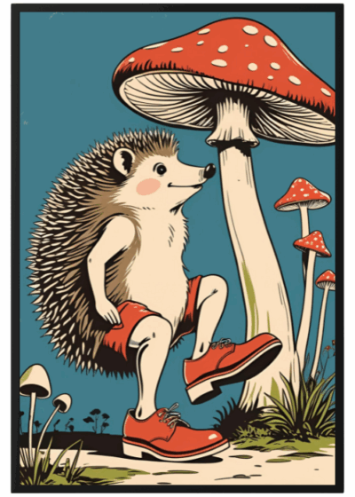 Plakat Jeż I Grzyb