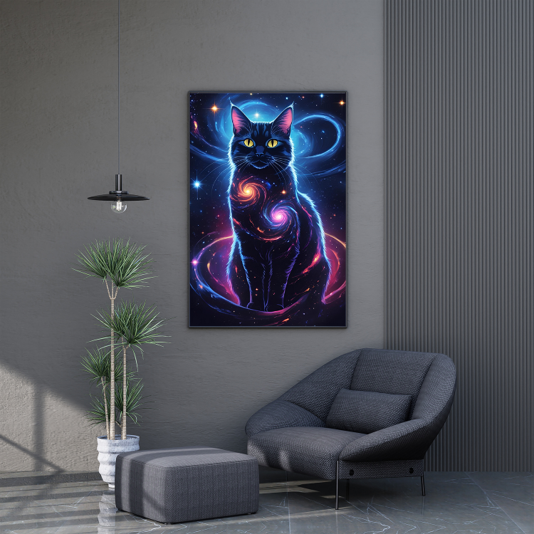 Plakat Kosmiczny Kot Kompozycja2