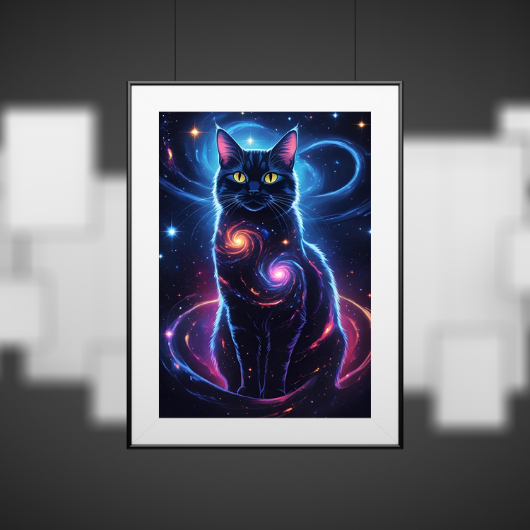 Plakat Kosmiczny Kot Kompozycja3