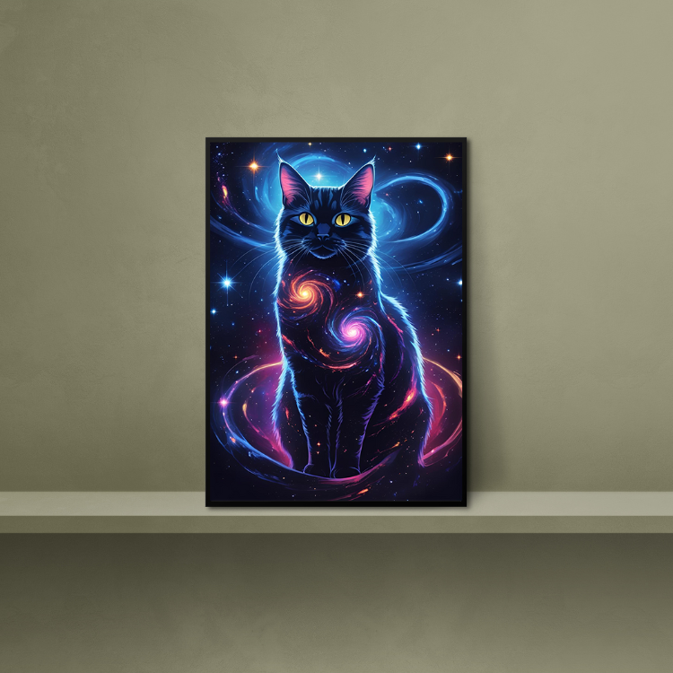 Plakat Kosmiczny Kot Kompozycja4