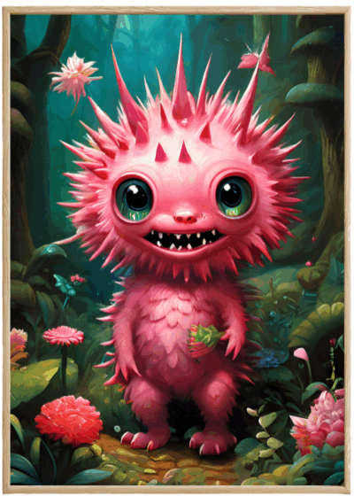 Plakat Różowy Potworek