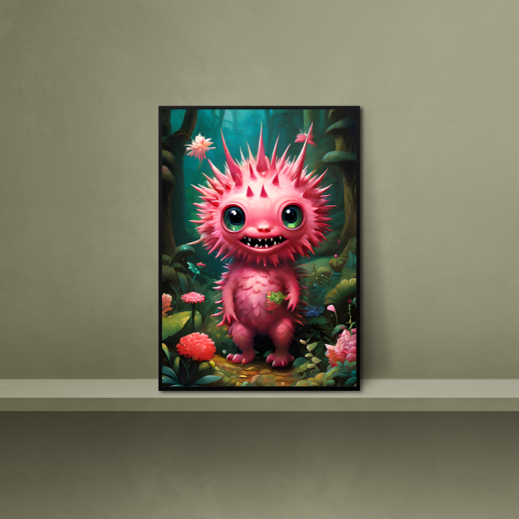 Plakat Różowy Potworek Kompozycja3