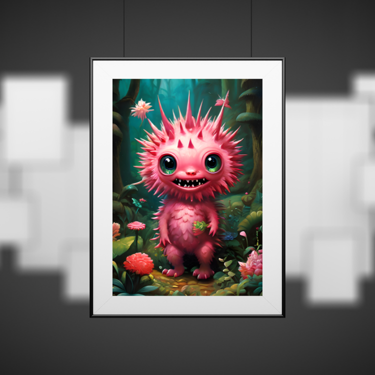 Plakat Różowy Potworek Kompozycja4
