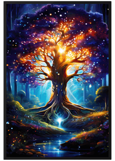 Plakat Świecące Drzewo