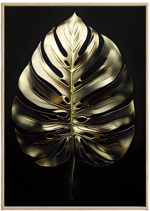 Plakat Złoty Liść Monstery Kompozycja1