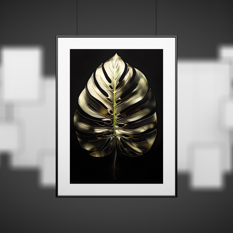 Plakat Złoty Liść Monstery Kompozycja2