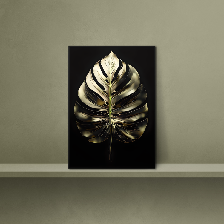 Plakat Złoty Liść Monstery Kompozycja3