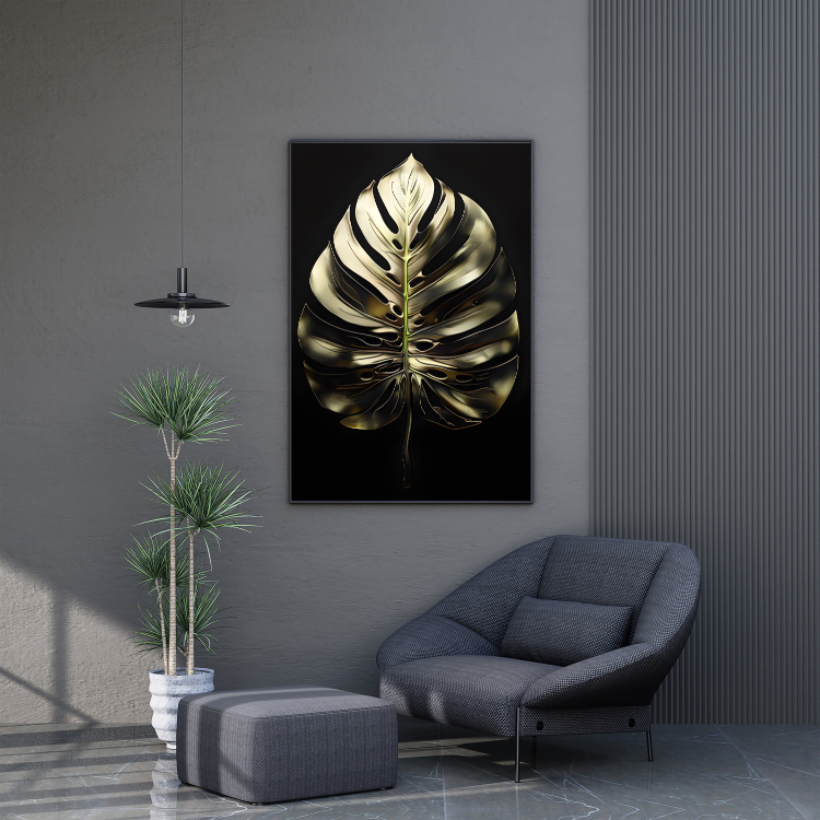 Plakat Złoty Liść Monstery Kompozycja4