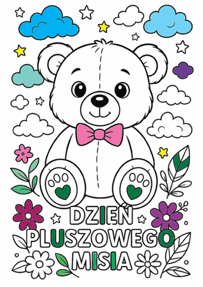 kolorowanka dzień pluszowego misia 2