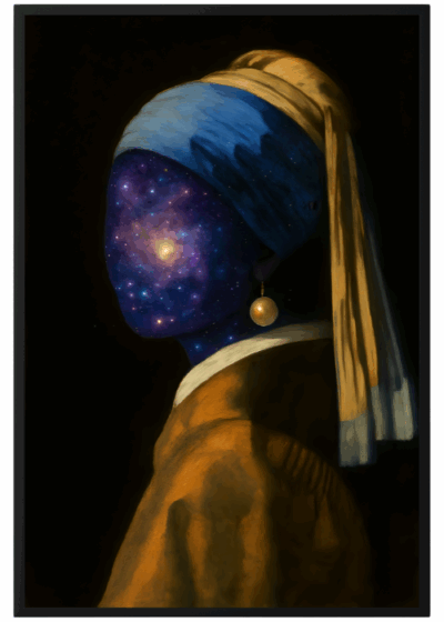 Plakat Dama Z Perłą Kosmicznie