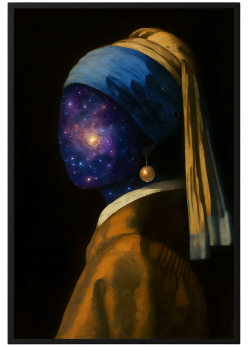 Plakat Dama Z Perłą Kosmicznie