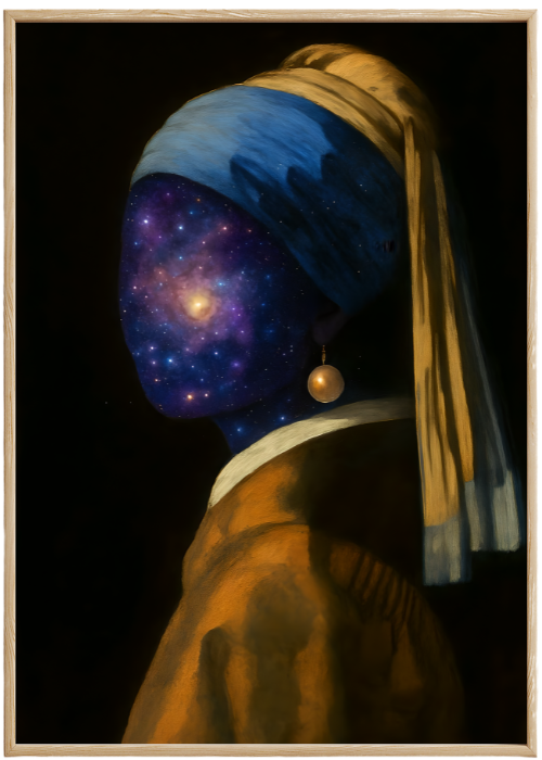 Plakat Dama Z Perłą Kosmicznie Kompozycja1