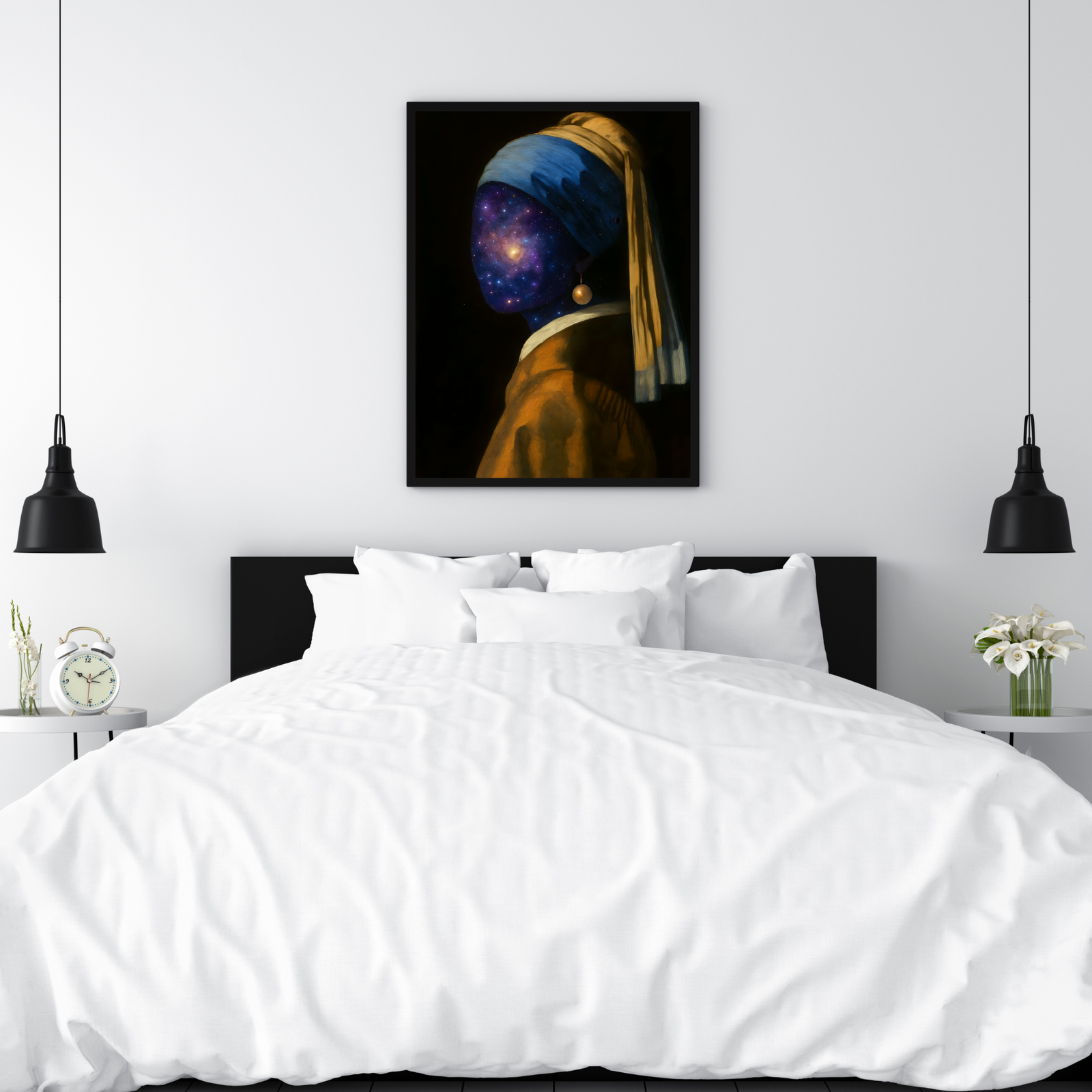 Plakat Dama Z Perłą Kosmicznie Kompozycja2