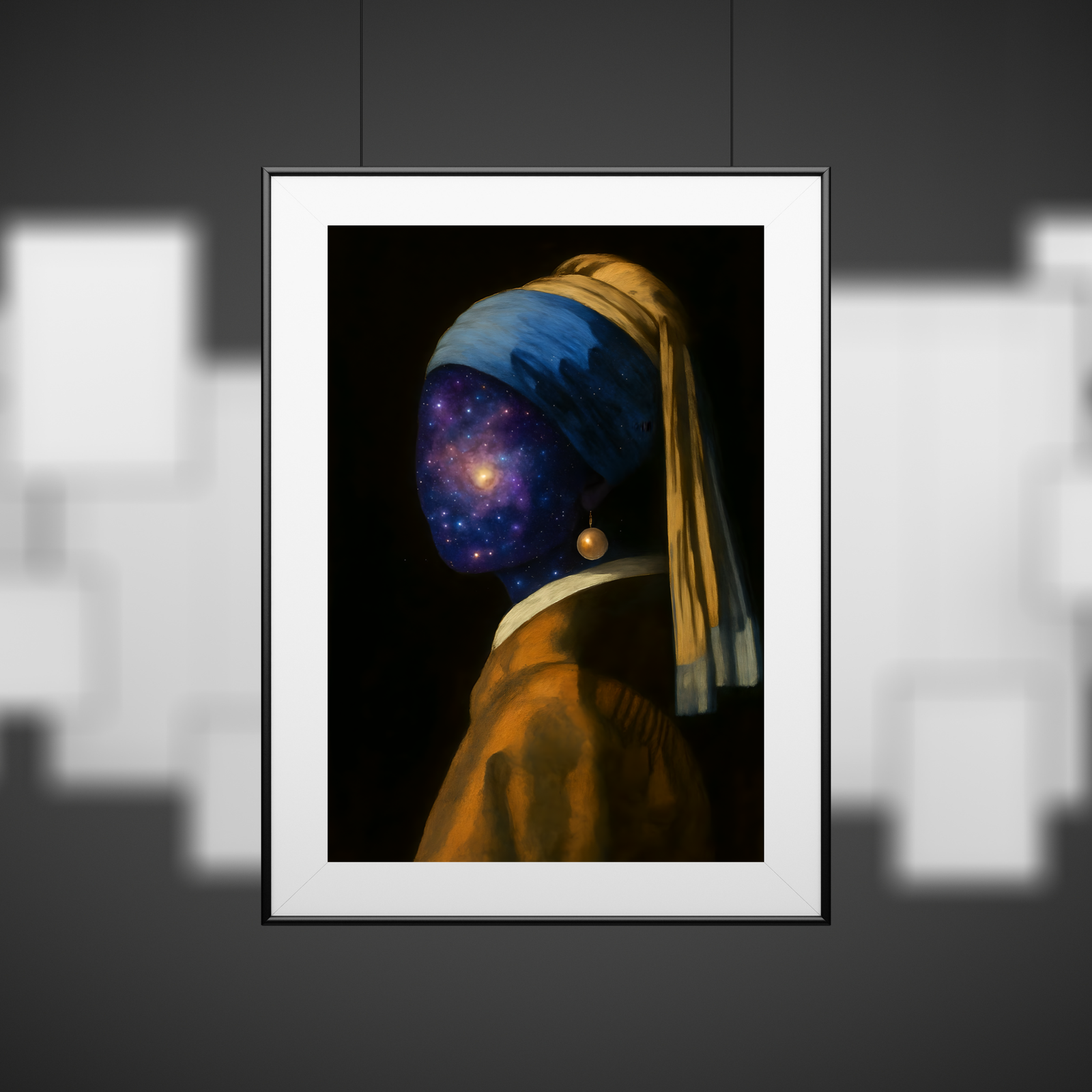 Plakat Dama Z Perłą Kosmicznie Kompozycja4