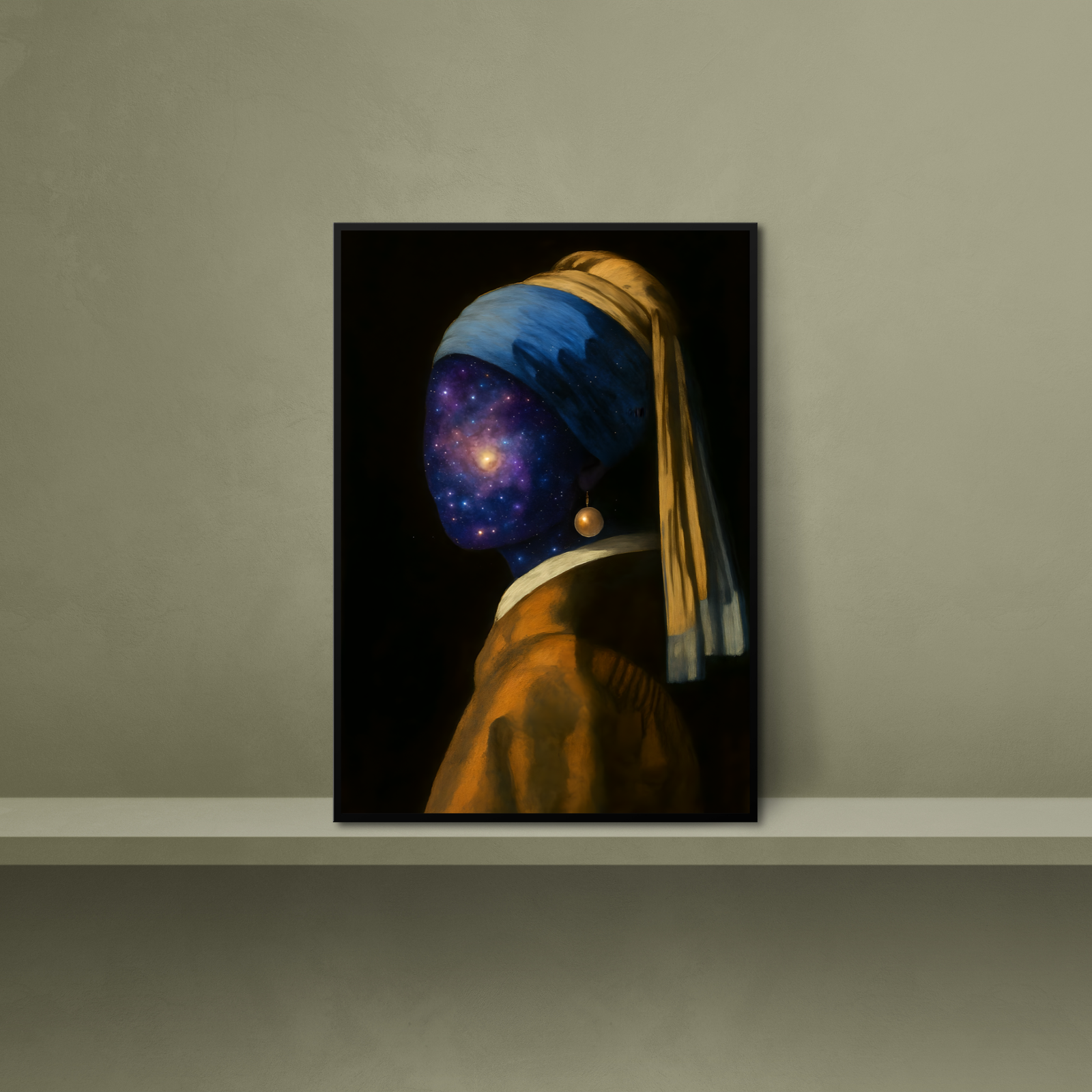 Plakat Dama Z Perłą Kosmicznie Kompozycja5