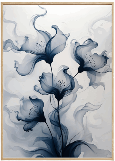 Plakat Granatowe Kwiaty