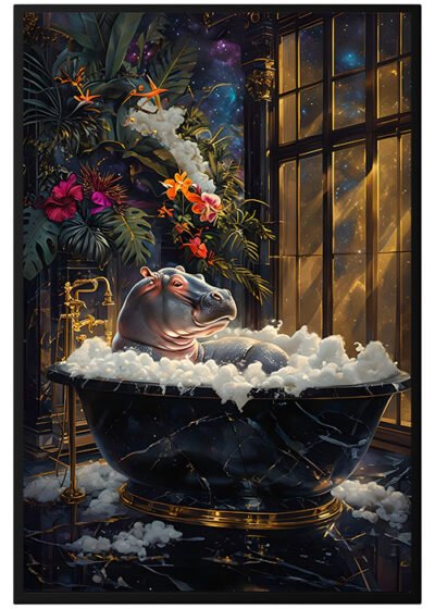 Plakat Kąpiel Hipcia