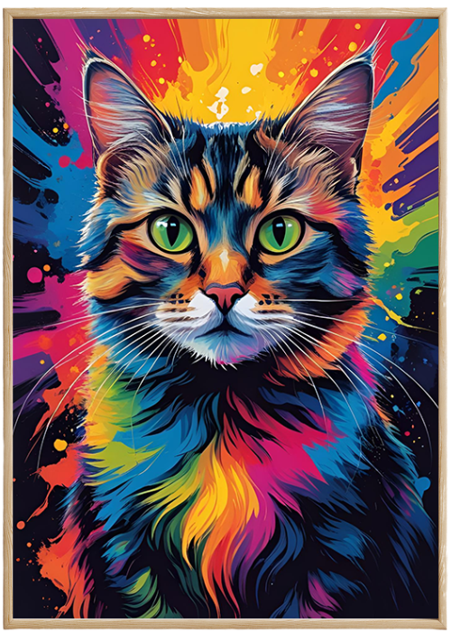 Plakat Kolorowy Kociak