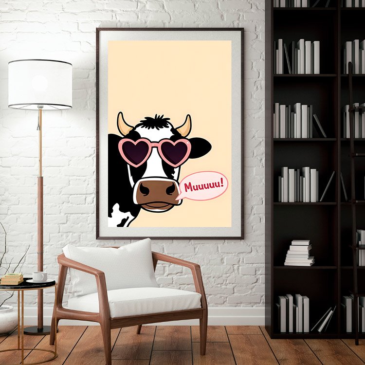 Plakat Krowa W Okularach Kompozycja 3