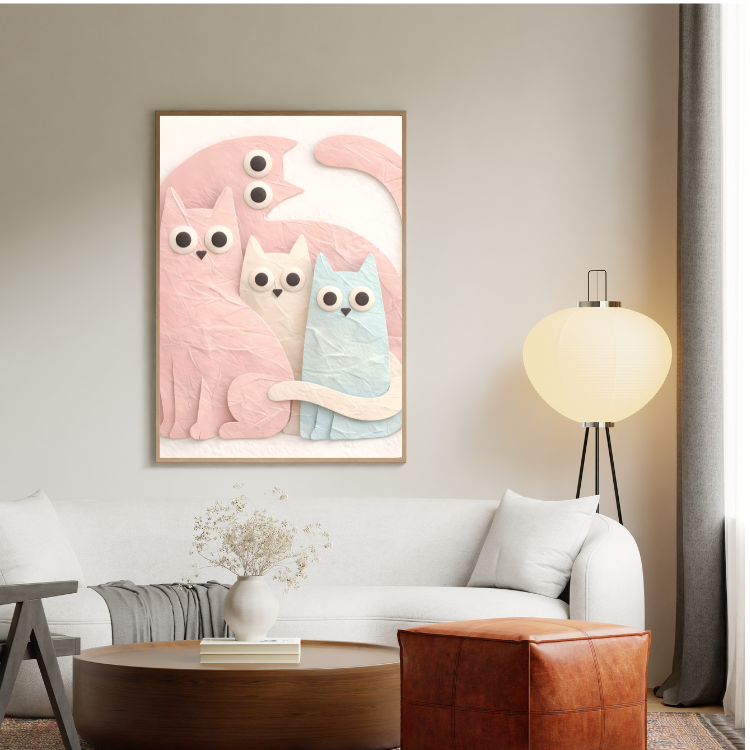 Plakat Pastelowe Kotki Kompozycja4