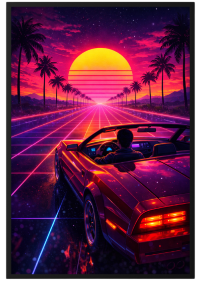 Plakat Synthwave Auto