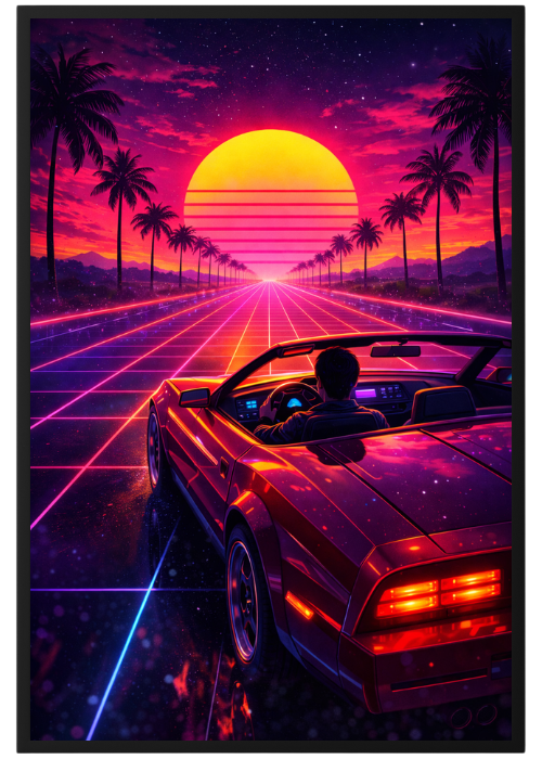 Plakat Synthwave Auto