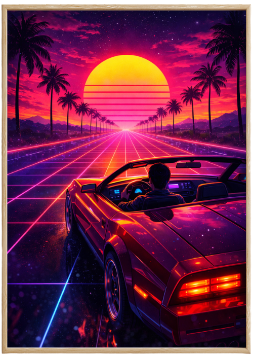 Plakat Synthwave Auto Kompozycja1