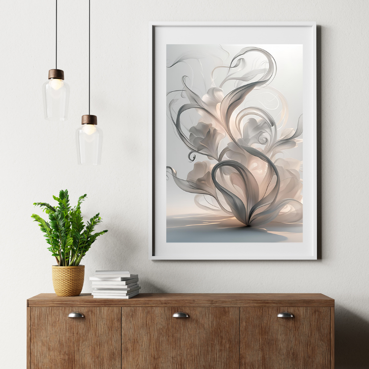 Plakat Abstrakcyjny Kwiat 3D Kompozycja3