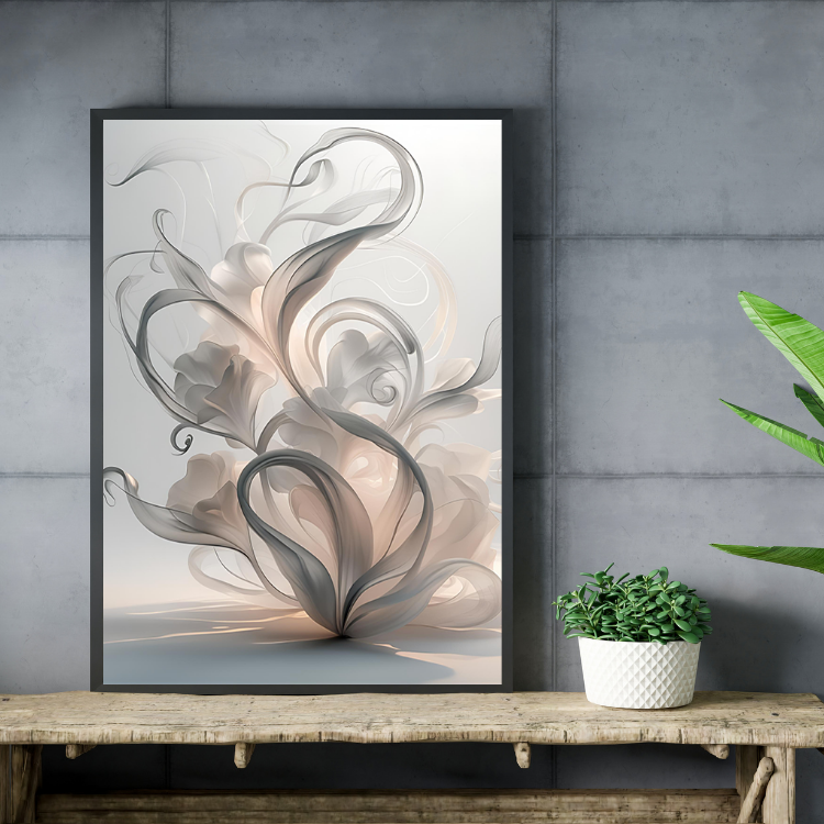 Plakat Abstrakcyjny Kwiat 3D Kompozycja4