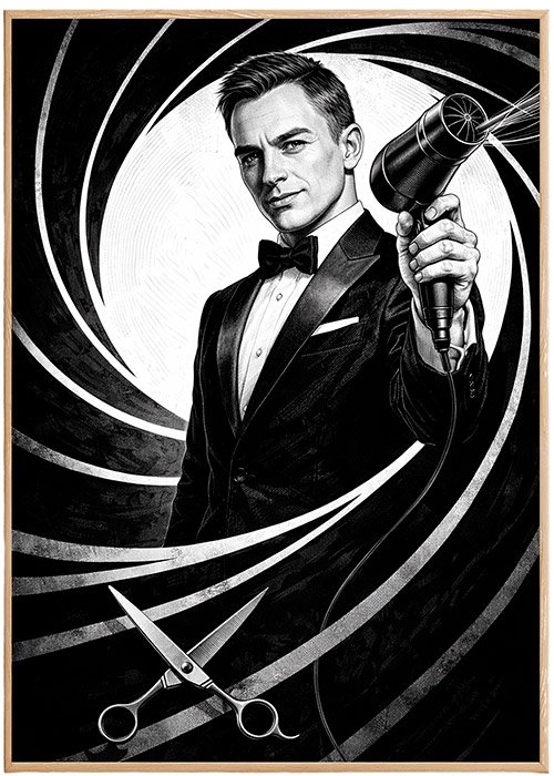 Plakat Agent Fryzjer Kompozycja 1