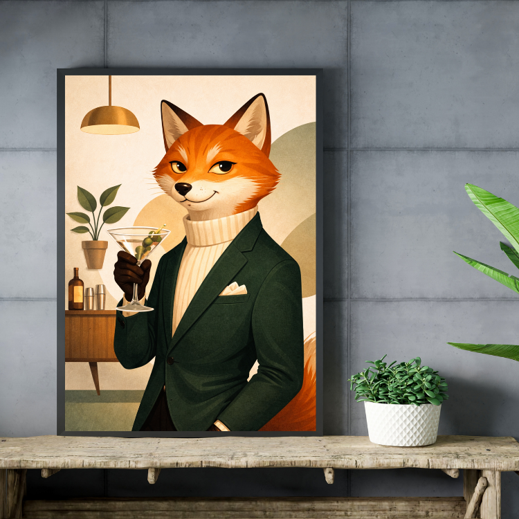 Plakat Elegancki Lis Kompozycja4