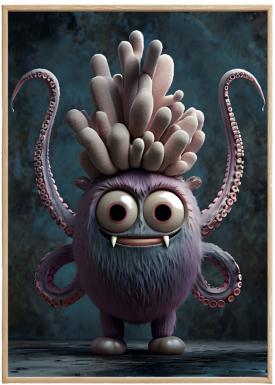 Plakat Fioletowy Potworek