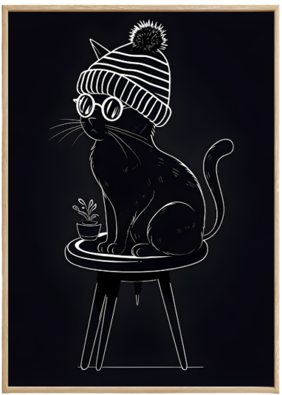 Plakat Hipsterski Kot