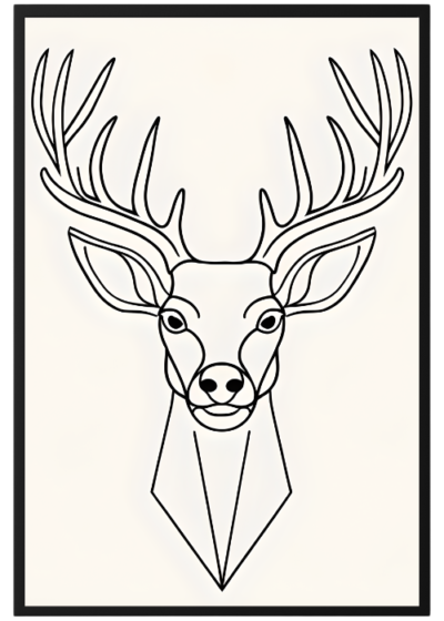 Plakat Jeleń Lineart