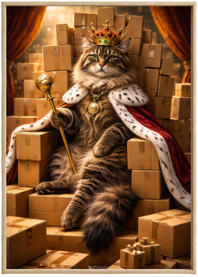 Plakat Kot I Kartony