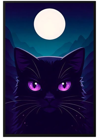 Plakat Kot Z Fioletowymi Oczami