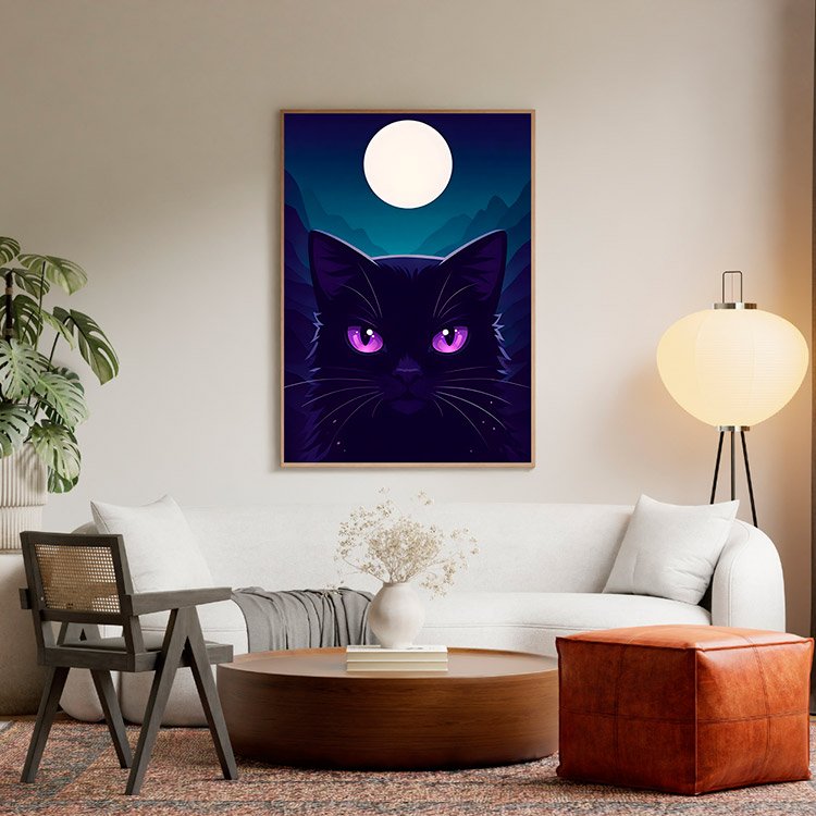 Plakat Kot Z Fioletowymi Oczami Kompozycja 5