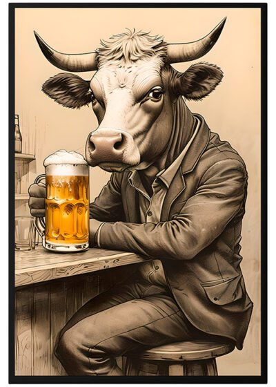 Plakat Krowa I Piwo