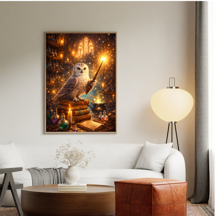 Plakat Magia Sowa Różdzka Kompozycja2