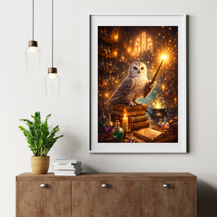 Plakat Magia Sowa Różdzka Kompozycja3