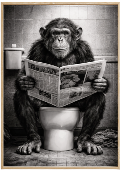 Plakat Małpa Na Kibelku