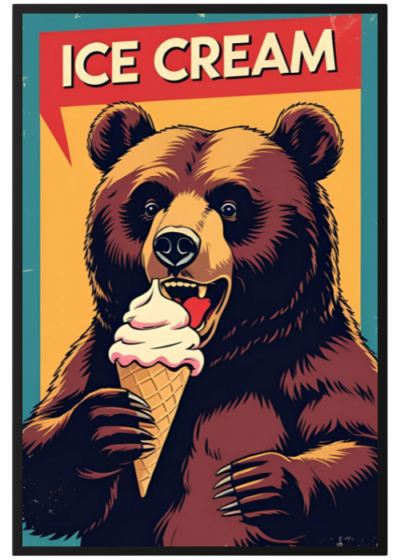 Plakat Niedzwiedź Z Lodem